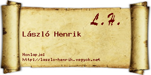 László Henrik névjegykártya