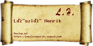 László Henrik névjegykártya